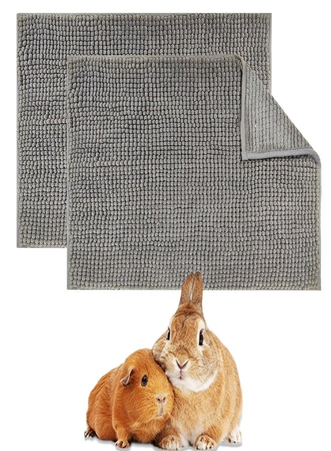 Oncpcare 2 Pcs Guinea Pig Cage Liner Washable, Bunny Rugs Guinea Pig Cage Bedding Reusable Rabbit Mat Animal Sleeping Pad Bed (Grey) - Image 1